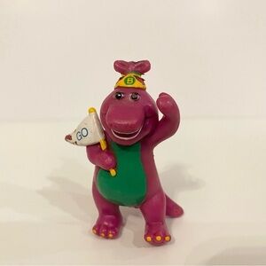 Vintage Barney & Friends PVC Figure Go Flag 1993 Cake Topper Dinosaur 4/$20 🛑